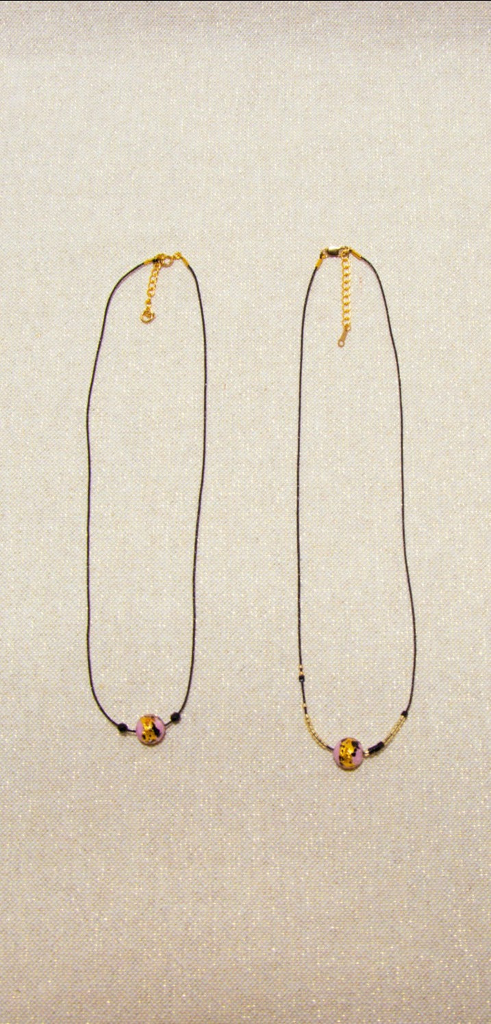 Collier Soie Japonaise - Perle de Murano