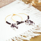 Grandes Boucles d'Oreilles - Perles verres & Cristal Blanc Swarovski & Feuille en Acétate