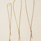 Long Necklace - Silver Flat Cotton &amp; Smoky Quartz &amp; Leaf