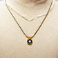 Necklace - Black and Gold Waxed Cotton - Eye