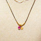 Necklace - Black and Gold Waxed Cotton - Swarovski Star &amp; Butterfly