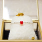 Japanese Silk Bracelet 925 Silver - Red Murano Bead