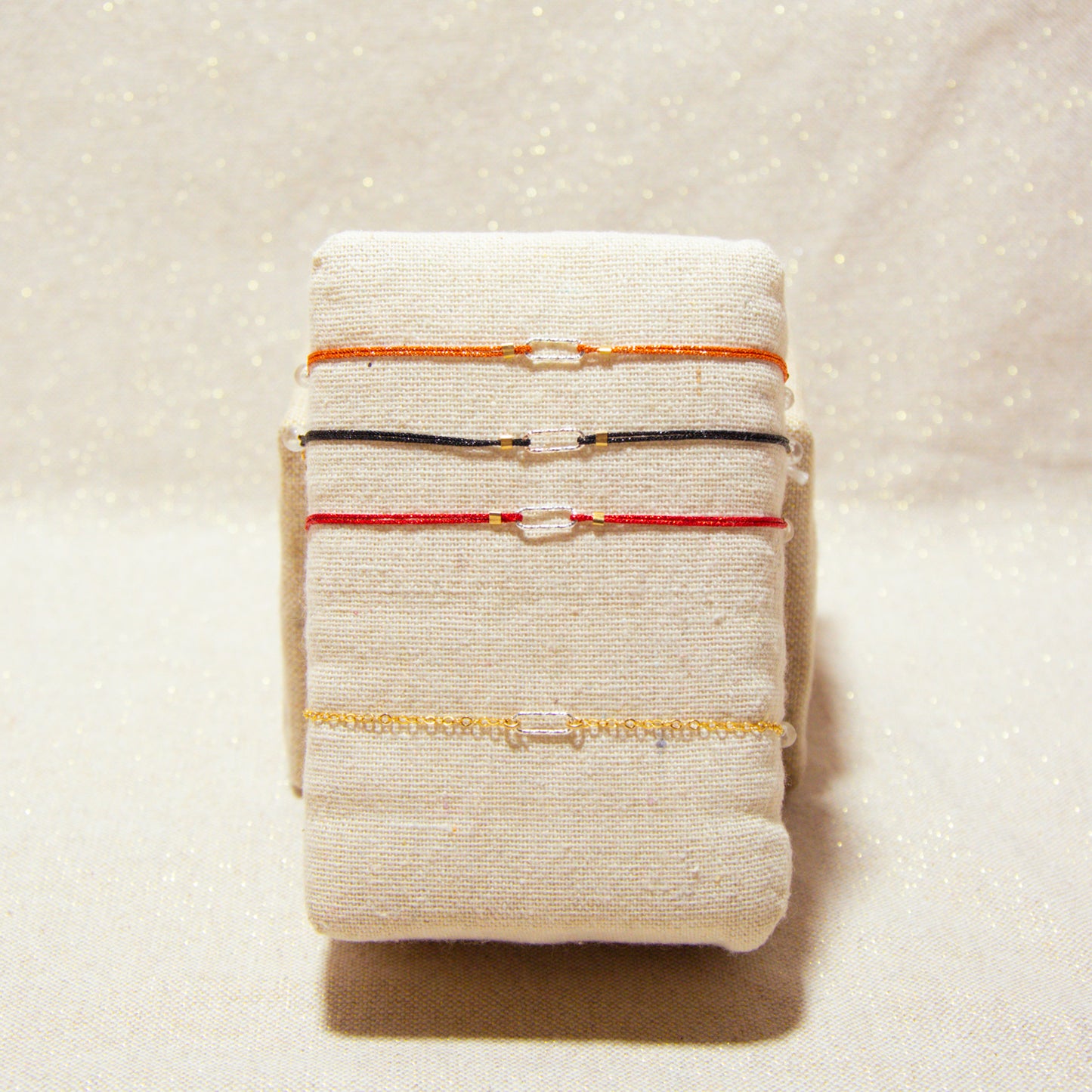 Japanese Double Silk Bracelets - 925 Silver Chiseled Jersey