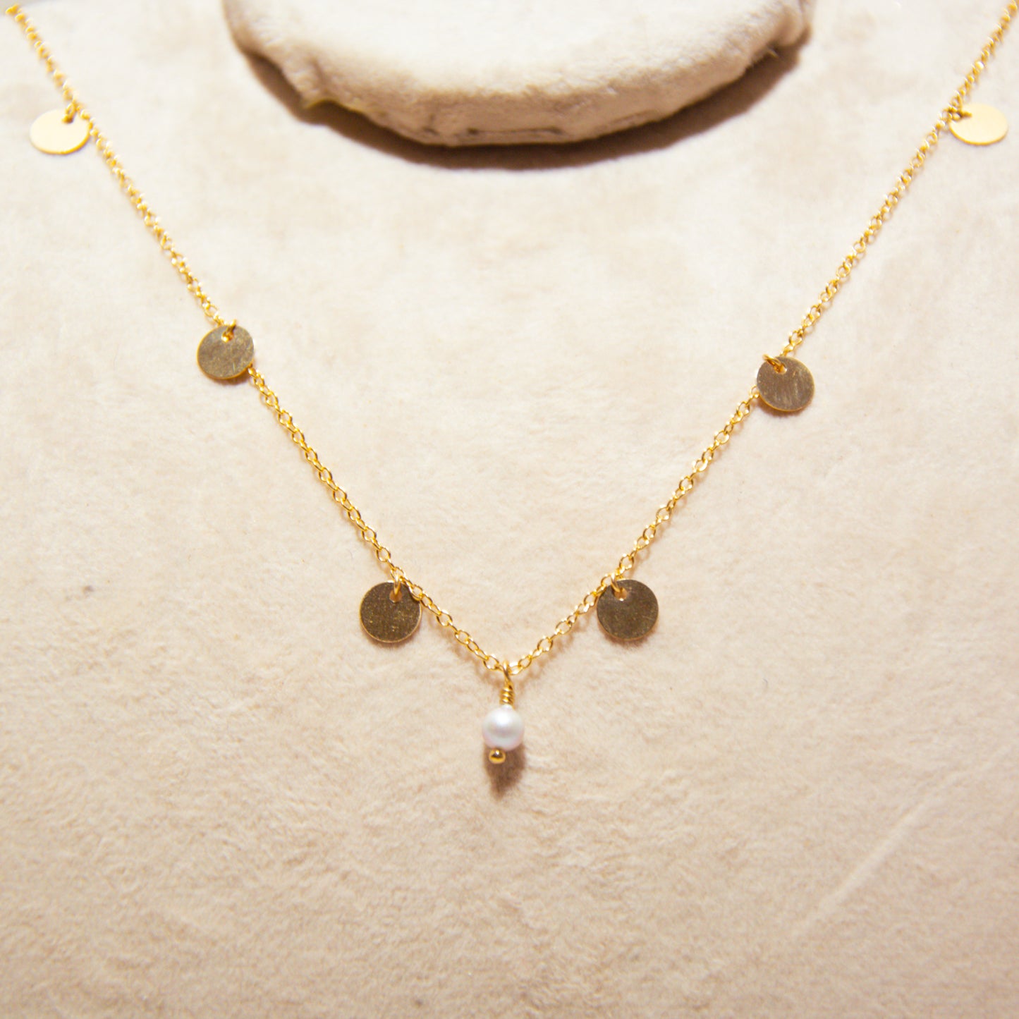 Chain Necklace - Pastilles &amp; Swarovski Pearl