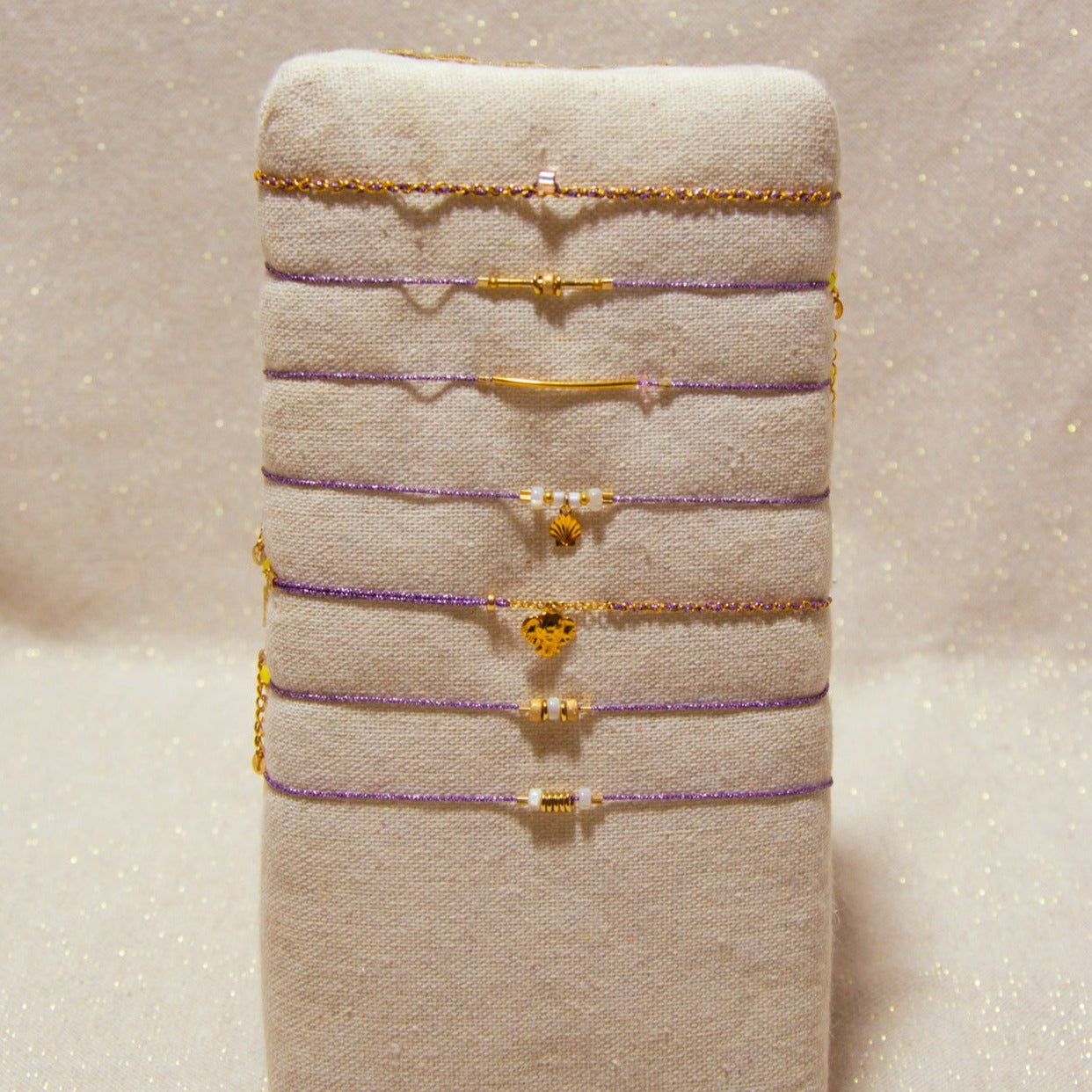 Bracelets Soie Japonaise - Collection Violet Brillant