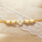Bracelet Soie Japonaise - Trèfle Nacre & Turquoise teintée blanche