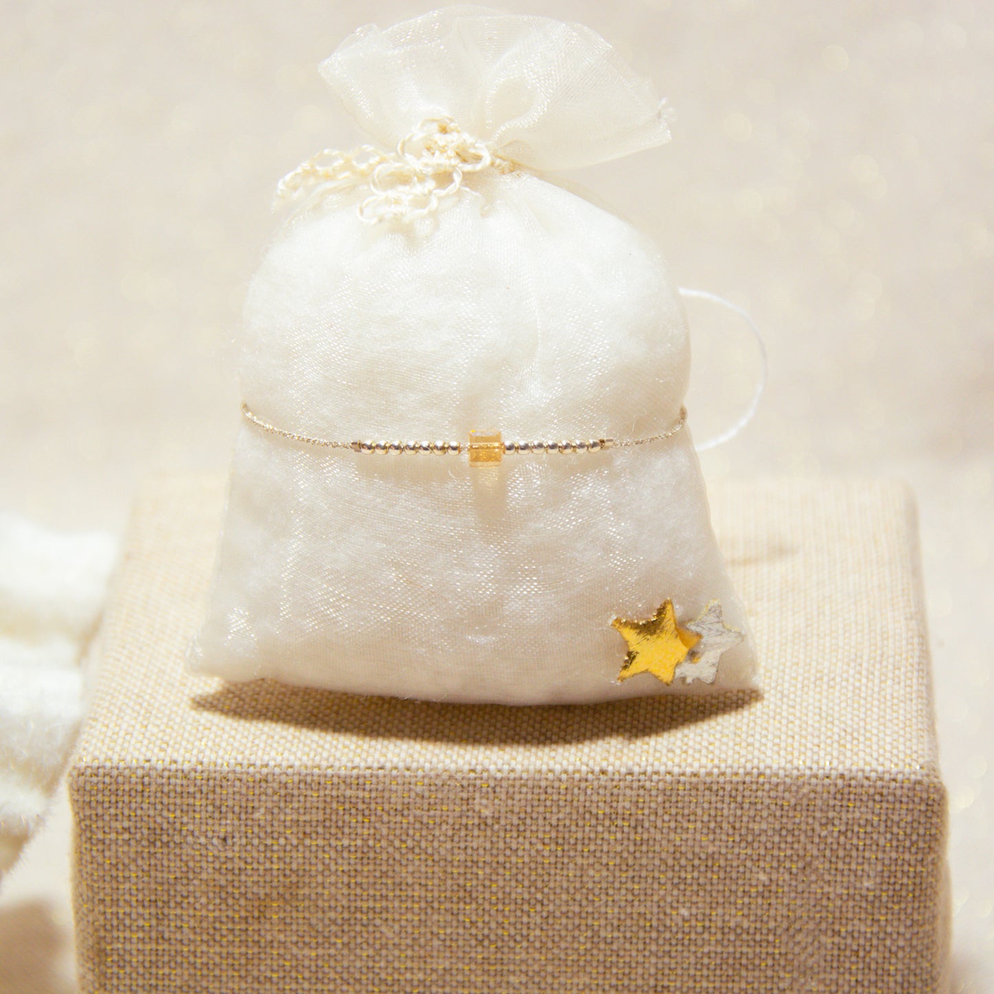 Bracelets Soie Japonaise - Collection Pur Cristal - Cube Cristal