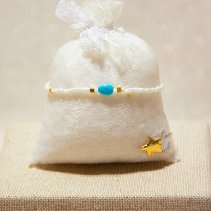 Bracelets Perles Blanches Toho & Turquoise