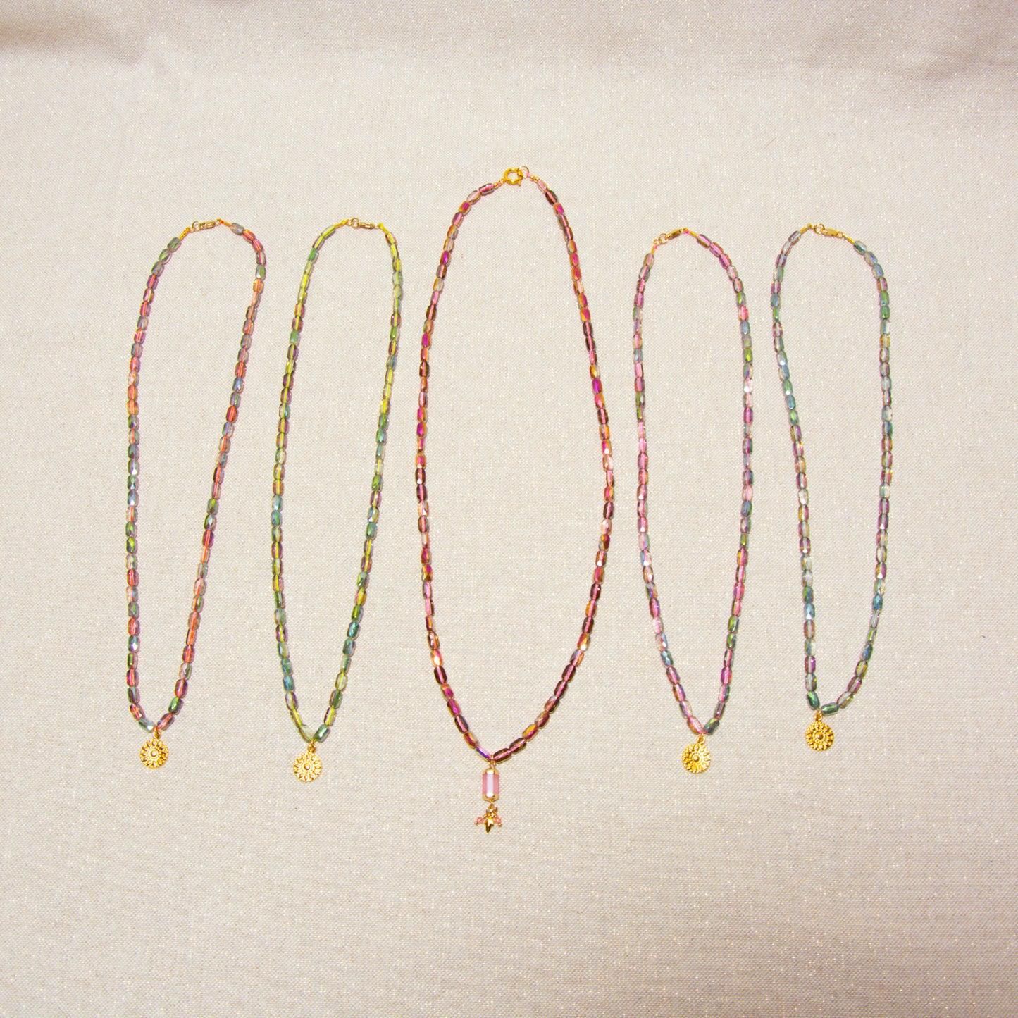 Necklace - Glass Beads - Orange
