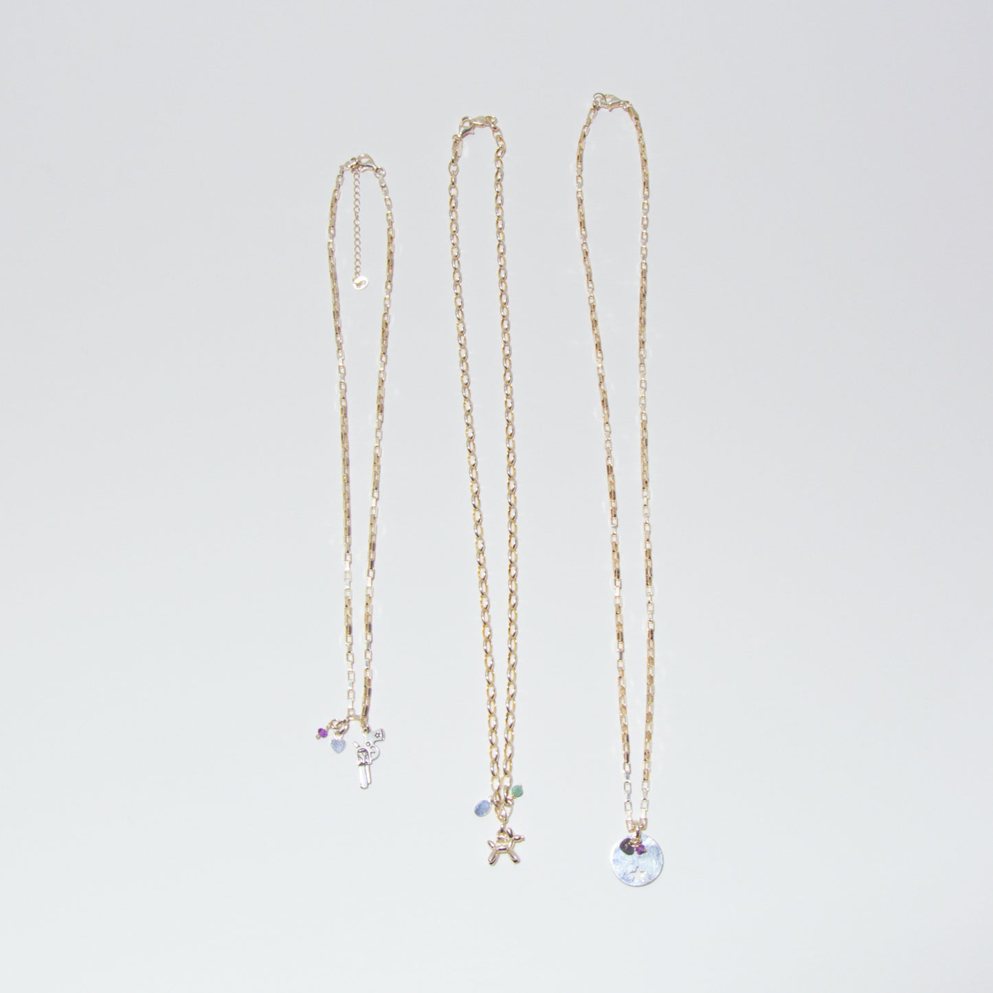 925 Silver Chain Necklace - Balloon Dog - Amazonite