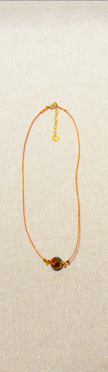 Japanese Silk Necklace - Multicolor Murano Beads