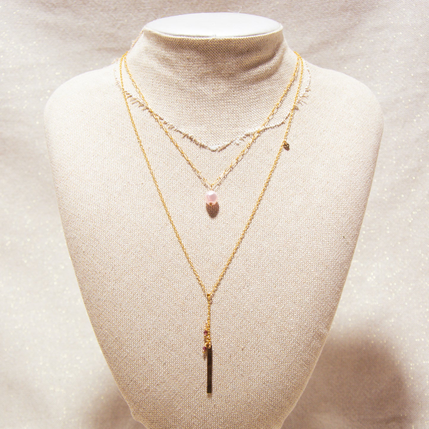 Chain Necklace - Swarovski Pearl Pink Pearl