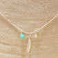 925 Silver Chain Necklace - Feather Snake Mesh - Amazonite