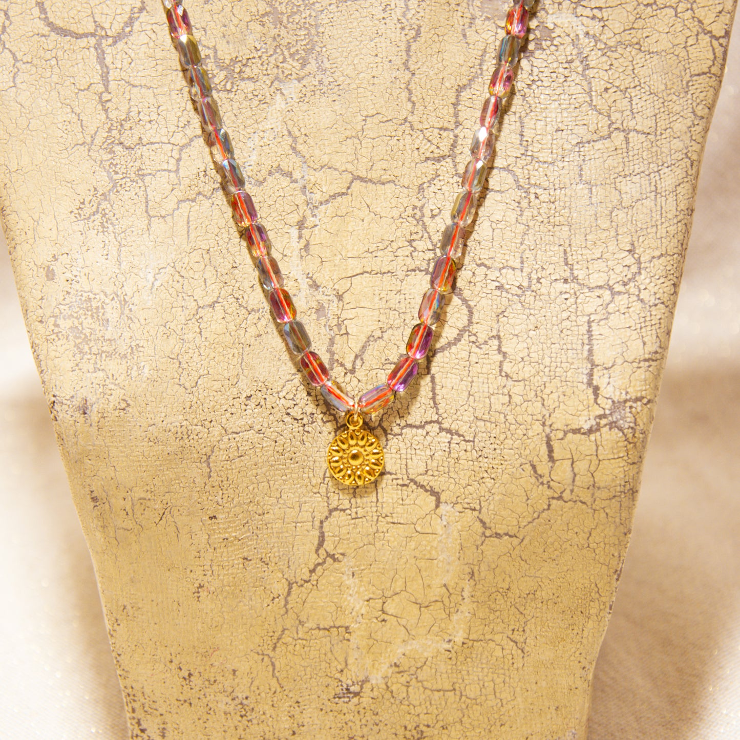 Necklace - Glass Beads - Orange