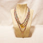 Necklace - Glass Beads Pampille Rose Quartz &amp; Swarovski