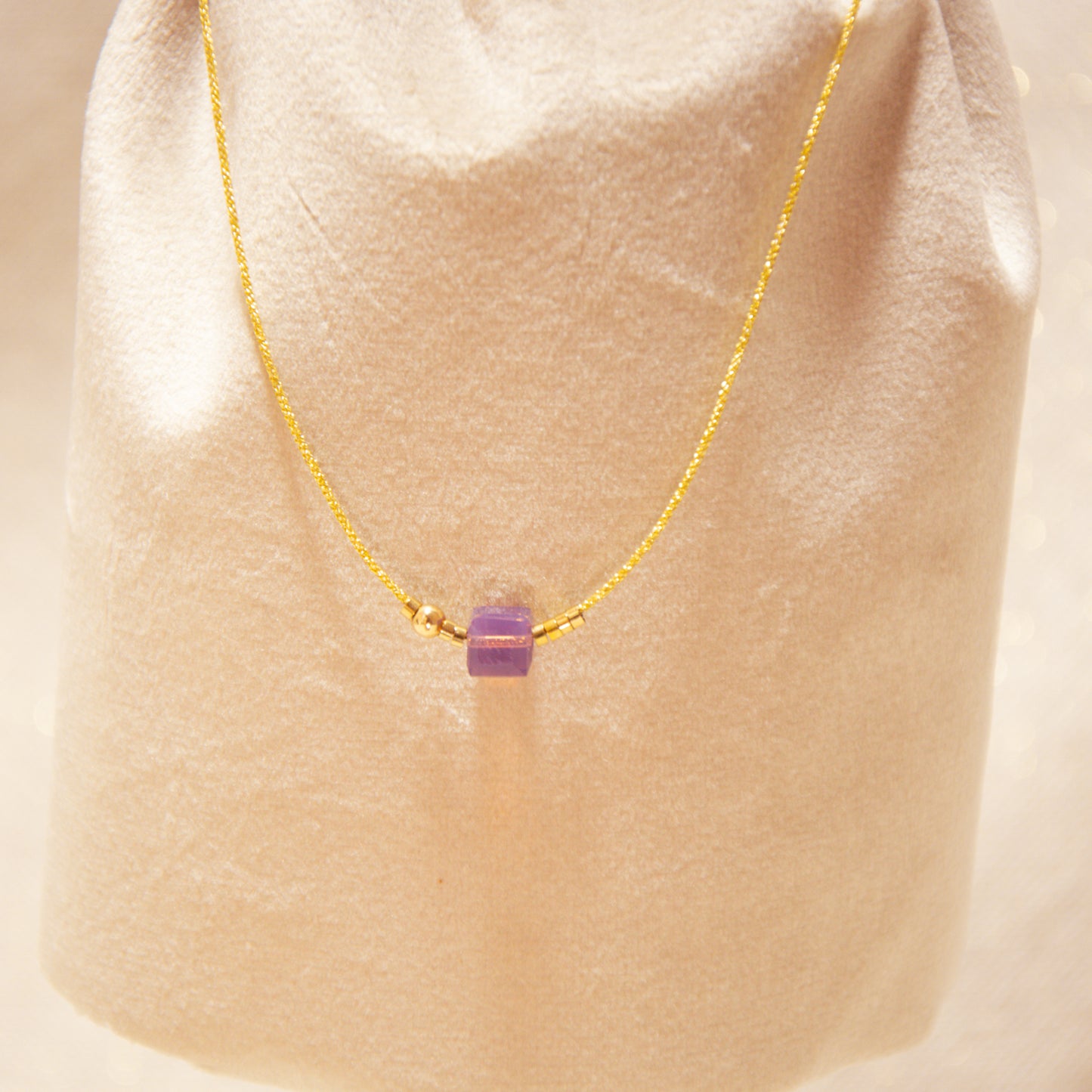 Japanese Silk Necklace - Swarovski Crystal